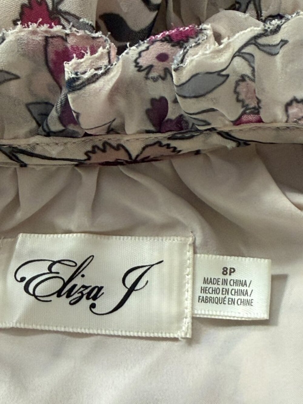 Eliza J Floral Ruffle Mini Cocktail Dress Belted Size 8P - Picture 8 of 12